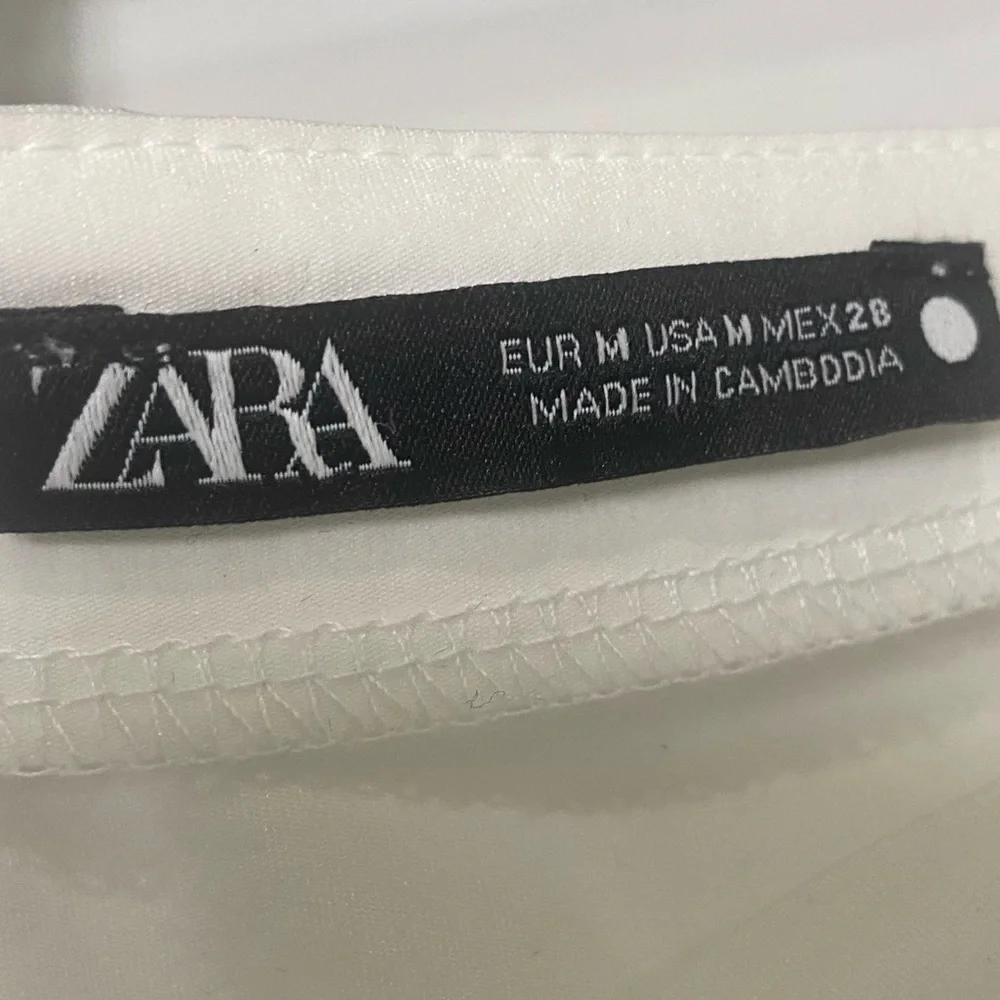 ZARA Puff Sleeve Square Neck Top